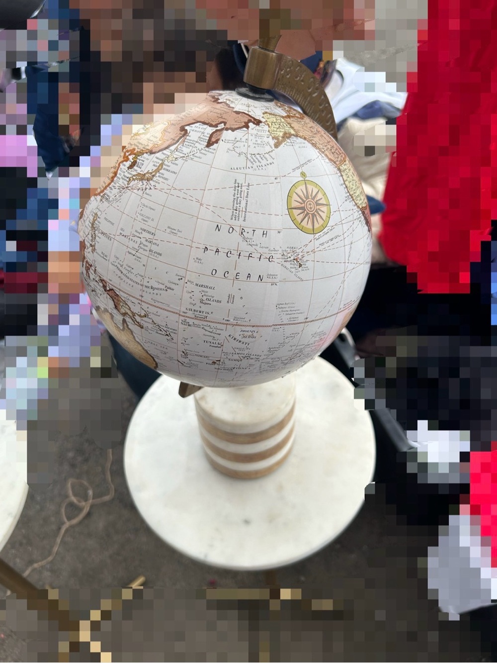 White and Brown Decorative Desktop Globe Accent
